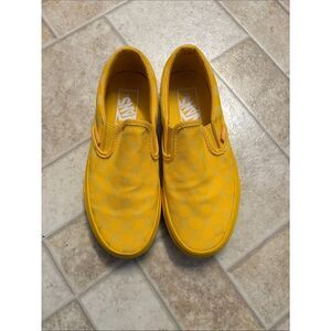 Vans Kids Yellow Checkerboard Slip-On Sneakers